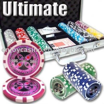 China Ultimate ABS Casino ABS Sticker Poker Chipset with Aluminum Case - 300 Pieces for sale