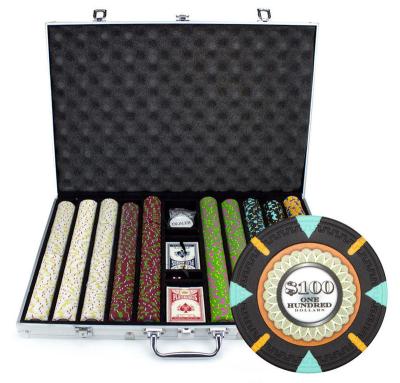 China Clay NEW 1000 set of 13.5 gram Clay Poker Chips Aluminum Case undamaged for sale