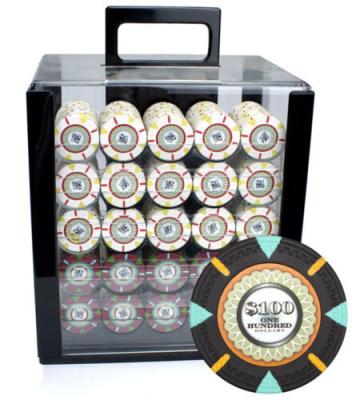 China NEW 1000 PC Clay Mint Clay Poker Chips Carrier Set Acrylic 13.5 Gram for sale