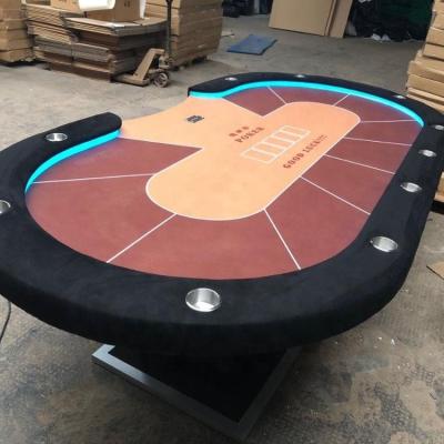 China Poker Club 96 INCH Professional Oval Casino Poker Table With Deluxe Wood Legs for sale