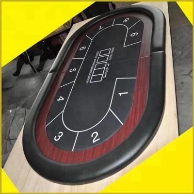 China Foldable MDF+Wood+PU Poker Table Top With Faux Leather Covered Bumper Surround And Racetrack for sale