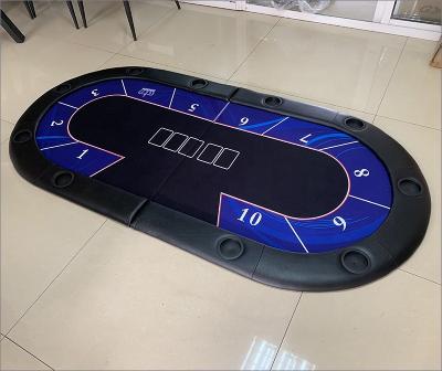 China MDF+Wood+PU Champion Folding Poker Table Top With Gear Cloth Fitted Game Surface for sale