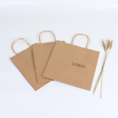 China Recyclable Wholesale Recycled Craft Kraft Paper Grocery Take Away Coffee Packaging Custom Paper Bag For Food And Beverage for sale