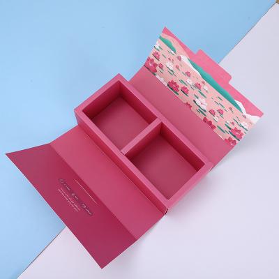 China Foldable Luxury Shape Design Cosmetics Two Door Recyclable Customized Open Paper Gift Cream Rigid Boxes For Cosmetic for sale