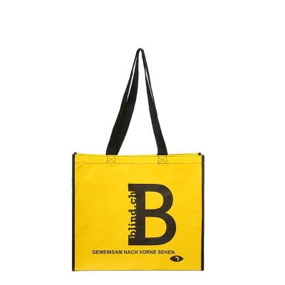 China Low MOQ PP Recyclable Factory Custom Packaging RPET Non Woven Bag Coated Foldable Recyclable Logo Printed Shopping Bag for sale