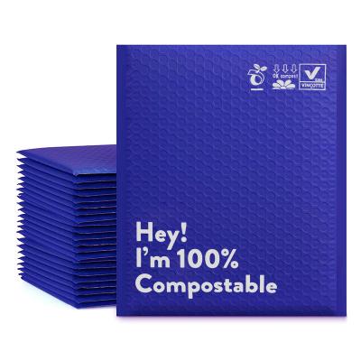 China Cosmetic Recyclable Custom Waterproof Self Seal Printing Apparel Packaging Mailer Compostable Bag With Padded Bubble for sale