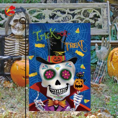 China Hot Selling Happy Halloween Hotel And Resort Funny Halloween Customized Design Holiday Garden Flag for sale