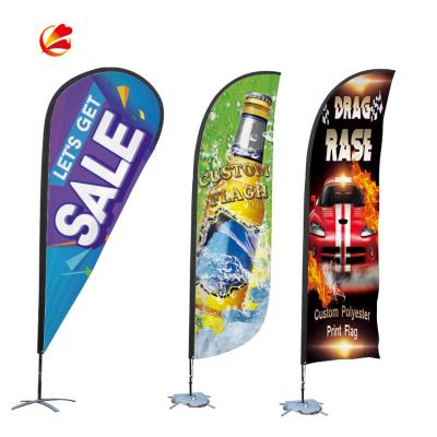 China Custom Printed Flag FLYING Teardrop Flying Banner Beach Flagpole Sale Open House Car Wash Swooper Feather Feather Flag Now With Spike Base for sale