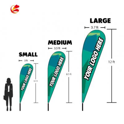 China FLYING outdoor exhibition promotional event advertising use feather flag flying beach flag banner stand, teardrop flag for sale