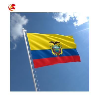 China Custom Metal Grommet 3x5 FT 90X150CM Banner 100D Polyester FLYING Ecuador National Country Flag for sale