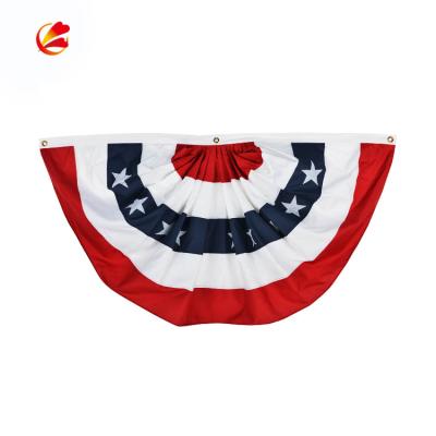 China RUFFLED USA Appliqued Pleated Fan Flag Series for sale