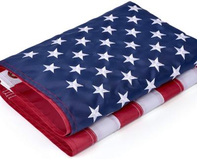 China FLYING US Flag 3x5 Ft American Outdoor Heavy Duty Nylon Flags With Embroidered Stars Stitched Stripes And Brass Grommets for sale