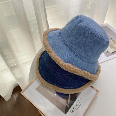 China Fashion High Quality Winter Casual Women's Fur Bucket Embroidery Print Logo Color Custom Color Fisherman Chenille Buckle Hats Cap for sale