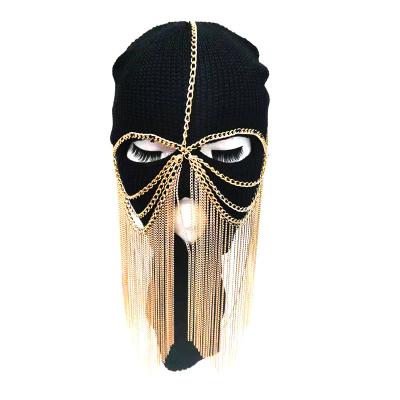 China Winter Autumn Women's Winter New Picture Style Woolen New Picture Style Acrylic Knitted Balaclava Mask Beanie Hats Winter Warm Three Hole Custom Hats for sale