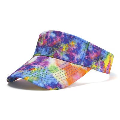 China COMMON wholesale 2022 most popular fashion summer running breathable custom golf tie dye printed visor sports empty top hats for sale