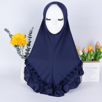 China Fashion Beautiful Warm Plain Color Custom Hijab Shawl Sale Mos Crepe Muslim Shawl Flower Border Instant Scarf Hijab For Women Girls for sale