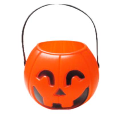 China Wholesale Party Decor Best Quality Most Popular Plastic Orange Halloween Small Pumpkin Shaped Bucket For Halloween Party Decoration for sale