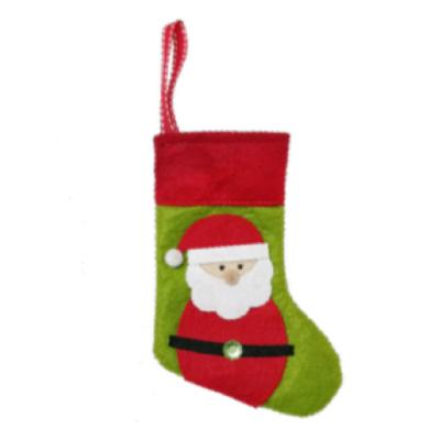 China Best Quality Seasonal Decoration With Competitive Price Special Plush Christmas Santa Claus Green Border Stockings For Christmas Decor for sale