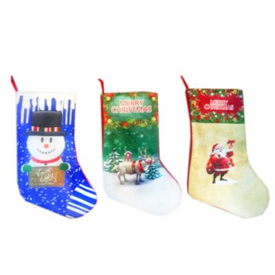 China Best Quality Seasonal Decoration With Competitive Price Plush Christmas Santa Claus Stockings Hanging Candy Bag For Christmas Special Decor for sale