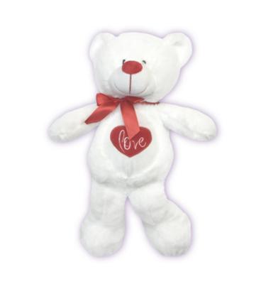 China 2022 Fashion Promotional Giant Valentine Gift White Plush Toy Teddy Bear With Red Heart Souvenir and Gift Game Stuffed Soft Plush Valentine Teddy Bear for sale