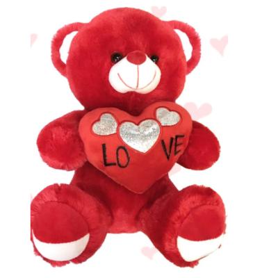 China Promotional Gift Teddy Bear Stuffed Animals Cute Plush Animals Holding Red Heart Soft Plush Toy For Valentine's Day Wedding Birthday for sale