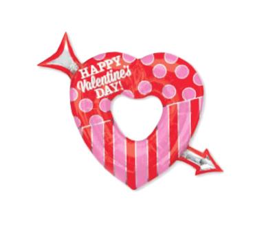 China Gift Toy High Quality Wholesale Big Size Arrow Piercing Party Foil Heart Shaped Balloon For Valentine's Day Wedding Decoration for sale