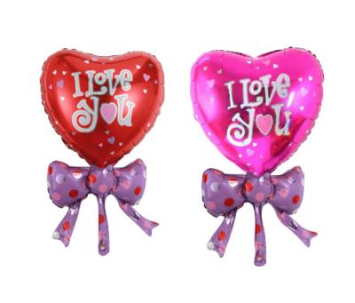 China Custom Toy Hot Selling Heart Balloons Girls Bow-Knot Rose Red Flower Bouquet Shaped Gift Toys Wedding Decoration Advertising Balloons for sale