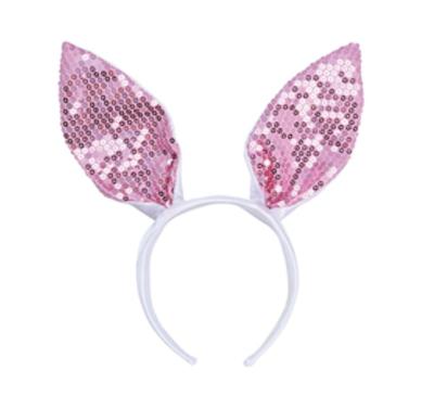 China Girl 2022 Hot Selling Candy New Arrival Party Fun Bunny Ear Headband Glitter Rabbit Bunny Ear Headband Bunny Hairbands for sale