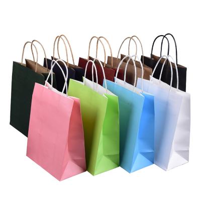 China Luxury Recycled Materials Eid Mubarak Kraft Paper White Brown Tote Bags With Your Own Logo And Handle for sale