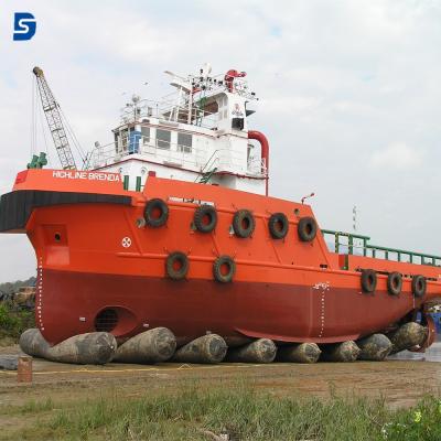 China 6.0m To 24m Rubber Inflatable Floating Dry Dock Marine Landing Airbag for sale