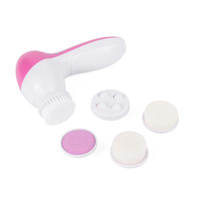 China DEEP CLEANING Amazon 5 in 1 Electric Sonic Rotating Facial Cleansing Brush Facial Cleansing Brush Device for sale