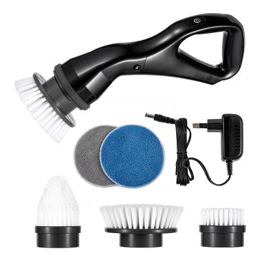 China 5 Viable in 1 Hand Around Bathroom Toilet Floor Electric Car Cleaning Scrubber Drill Rotating Brush for sale