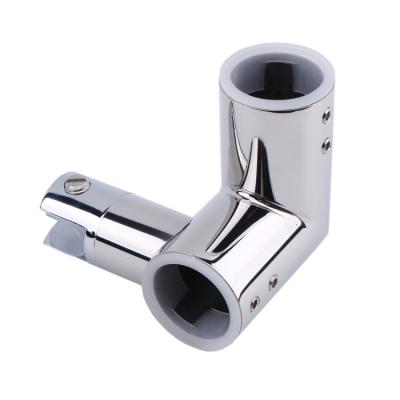 China GM Modern Glass Round Tube Connector Clip Holder Clip Shower Room Fittings Stainless Steel 90 Degree Pipe Connector for sale