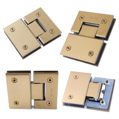 China Modern Goldmm good quality ss304 stainless steel shower hinge door frameless glass to 180 degree bathroom glass clip for sale