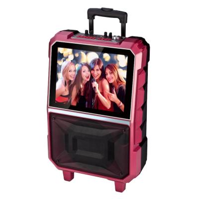 China Portable AirPlay 14 Inch Karaoke Display Screen Android Party Smart Touch Screen WIFI System Multi-Function Video Cart Speaker for sale