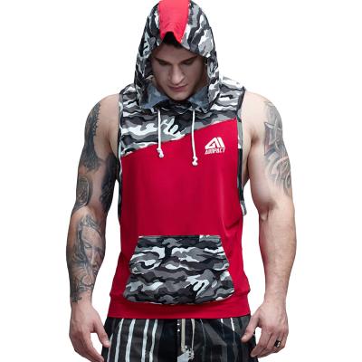 China QUICK DRY Front Design Men's Kangaroo Pocket Gym Gym Tank Top Fitness Tank Top for sale