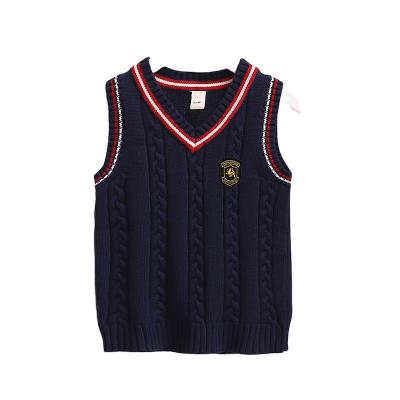 China Sales Boys School Uniform Sweater V-Neck Sweater V-Neck Sweater V-Neck Sweater Custom Warm 100% Custom Anti-Shrink Cotton Sweater OEM&ODM Jumper Knitwear for sale