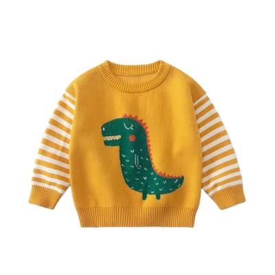 China Custom OEM and ODM Anti-Shrink Fashion Wholesale Kids Boys Baby Dinosaur Sweater Cotton Knitwear Pullover Knit Winter Toddler Baby Sweater for sale