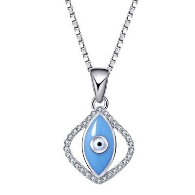 China Unique Vintage 925 Sterling Silver Eye Pendant Blue Eye Pendants For Jewelry Making for sale