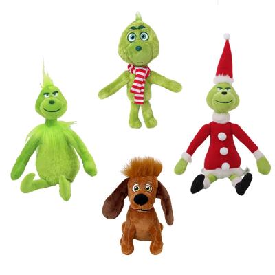 China New Cute Animal Doll Grinch Green Fur Monster Plush Toy Doll Little Doll Green Jay Dog Stuffed Animals Christmas Monster Kids Birthday Gift for sale