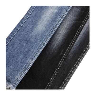 China Shrink-Resistant Oem 10.7Oz Indigo+Grey Stretch Medium Weight Soft Comfy Skinny 92% Cotton Ladies Jeans Denim Fabric For Young Women for sale