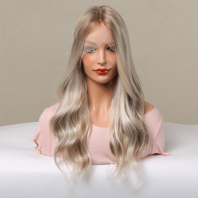 China Easily Styled New Arrival Fashion Style Mixed Color Synthetic Wigs Medium Hair Middle Part Wigs Long For Women for sale