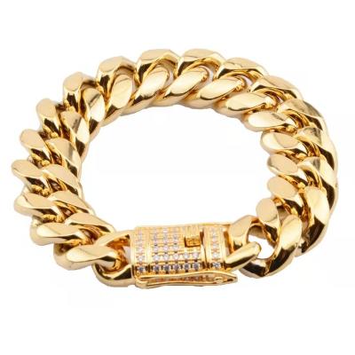 China CLASSIC heavy stainless steel gold bracelet for men for sale