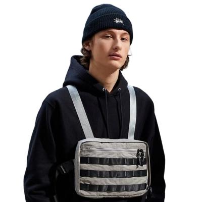 China Wholesale Customized Polyester Men Waterproof Low MOQ Cross - Body Tactical Vest Chest Front Bag for sale