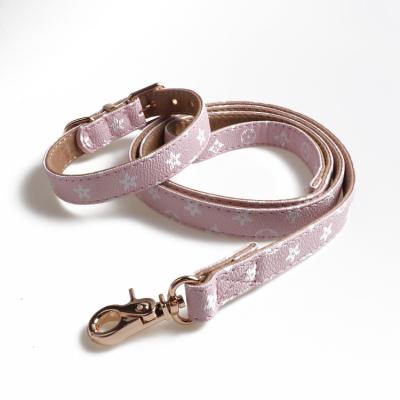 China Wholesale Custom Leather Retractable Designer DETACHED Pu Dog Pet Accessories Collar Leash for sale