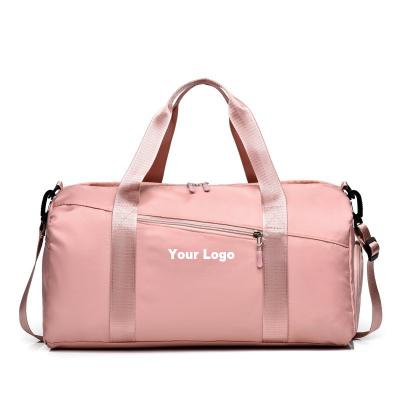 China 2021 Fashion Waterproof Men Women Pink Duffel Bag Customized Gym Traveling Duffel Bags for sale