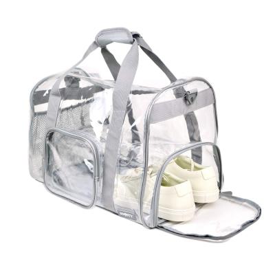 China Fashion Transparent Cross - Body Duffle Travel Bag With Long Strap for sale