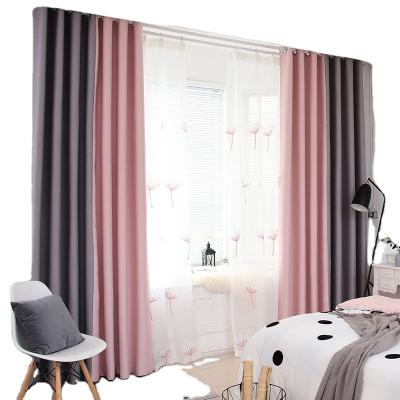 China High Quality Ready Made Blackout Blackout Eyelet Solid Grommet Curtain For Living Room for sale