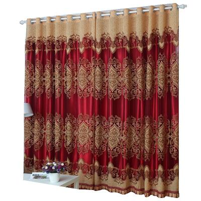 China High quality elegant luxury insulated blackout jacquard burnout curtain for room and bedroom for sale