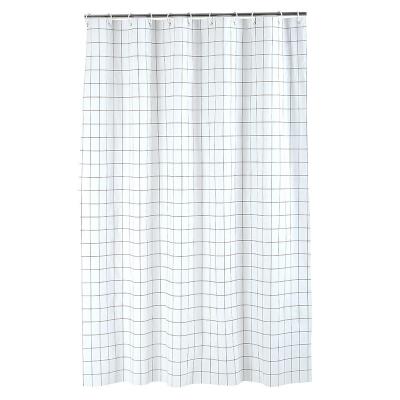 China Direct Sales Viable High Quality Grid Factory Waterproof Printed Shower Curtain for sale